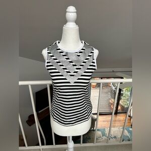 Balmain Paris Striped Cotton Size EUR 38 NWT Black White Designer Silver Punk